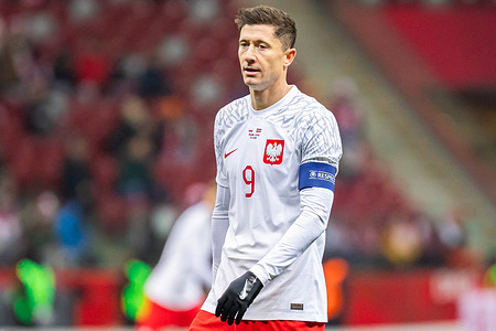 Robert Lewandowski of Poland seen in action during the friendly match between Poland and Latvia at PGE Narodowy Stadium. 
Final score; Poland 2:0 Latvia.