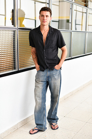 Spanish actor Aron Piper poses for the portrait session during the filming of the movie HUGO at Salesinas School.
