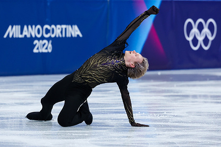 Ilia Malinin of United States competes during the Figure Skating Team Event Finals Men Single Skating - Free Skating of the Milano Cortina 2026 Winter Olympics at Milano Ice Skating Arena in Milan