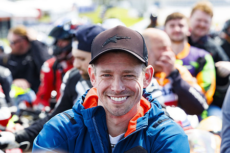 MotoGP Hall of Famer Casey Stoner during a motorcycle parade to track at the 2025 Liqui Moly Australian Motorcycle Grand Prix.
