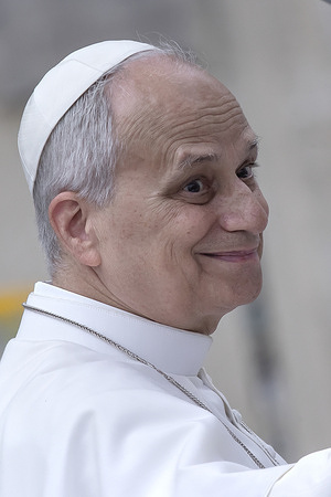Pope Leo XIV seen during his weekly general audience in St. Peter's square at the Vatican.
