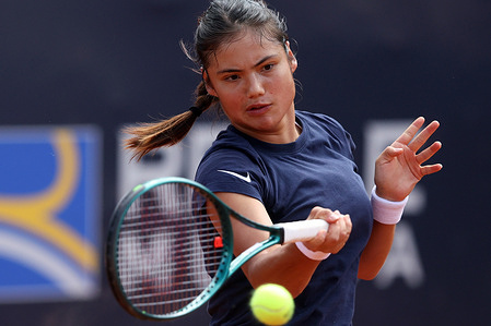 Emma Raducanu ranking 49 during the training session at the Internazionali BNL d’ Italia 2025 ATP and WTA Master 1000 circuit of Rome at the Foro Italico.