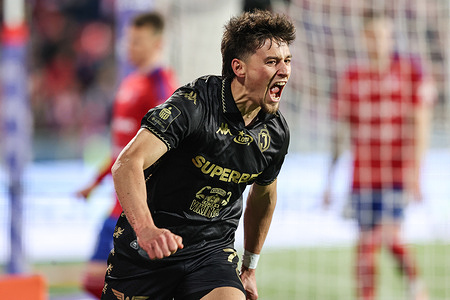 Kajetan Szmyt of Jagiellonia Bialystok celebrates after scoring a goal during Polish League PKO BP Ekstraklasa 2025/2026 football match between Rakow Czestochowa and Jagiellonia Bialystok at Zondacrypto Arena (Czestochowa). Final score; Rakow Czestochowa 0:2 Jagiellonia Bialystok.