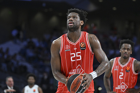 Dan Oturu of Hapoel IBI Tel Aviv during the EuroLeague Play Off Game 1 match between Real Madrid and Hapoel Ibi Tel Aviv at Movistar Arena on April 29, 2026 in Madrid, Spain Victory of Real Madrid 86-82
