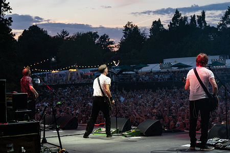 The Feeling seen performing live during a concert.