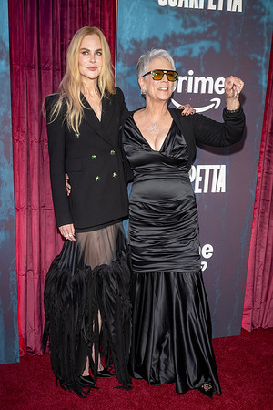 (L-R) Nicole Kidman and Jamie Lee Curtis attend the Prime Video's "Scarpetta" New York Premiere at Regal Union Square.