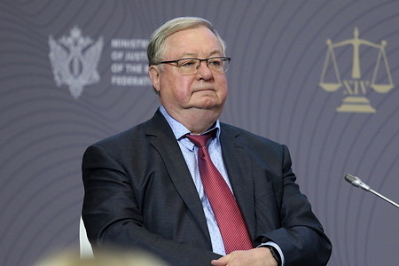 Sergey Stepashin, Chairman, Association of Lawyers of Russia during the Legal Education: Lifelong Learning session at The St. Petersburg International Legal Forum at the Expoforum Convention and Exhibition Center.