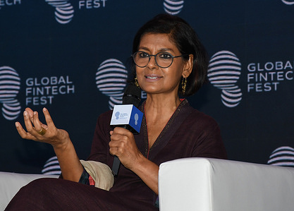 Bollywood actor, writer, director, and social advocate Nandita Das speaks during the Global Fintech Fest in Mumbai. Global Fintech Fest (GFF) will be held from 5-7th September 2023 in Mumbai.