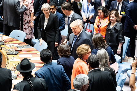 President Donald Trump seen at the United Nations Security Council in New York City.