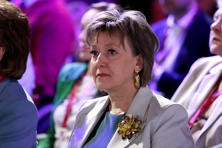 Veronika Nikishina, General Director, Russian Export Center during the rehabilitation industry must be creative session of the XXVIII St. Petersburg International Economic Forum at the Expoforum Convention and Exhibition Center in St. Petersburg.