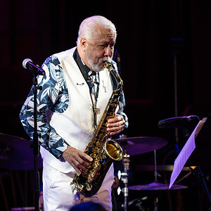 Cuban jazz Paquito D Rivera performs during the JAZZMADRID concert at the Fernanda Gómez Theatre in Madrid.