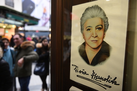 A picture of famous Dona Manolita lottery vendor seen at her lottery shop in Madrid.
The famous draw 'El Gordo' would be celebrated on December 22, 2019. More than 2.3 billion euros ($3 billion) in prizes would be distributed.