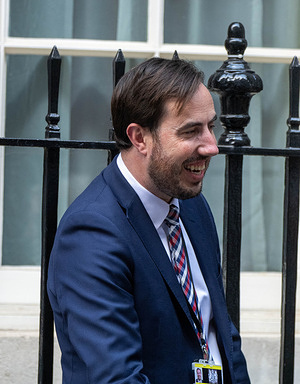 Hayden Munro, Political Director at 10 Downing Street seen as senior trade union leaders visit 10 Downing Street. A number of senior trade union leaders visited 10 Downing Street. London.