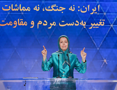 Maryam Rajavi, President-elect of the National Council of Resistance of Iran (NCRI), speaks at a event. In a statement ahead of EU Foreign Affairs Council meeting on Jan 28, 2026, Rajavi urged European governments to end decades of appeasement and designate the Islamic Revolutionary Guard Corps "IRGC" as a terrorist organization. Rajavi described the move as a necessary action against the main tool of repression and terrorism used by the Iranian regime and stressing the right of Iranians to resist repression and demand a democratic republic based on the Universal Declaration of Human Rights.