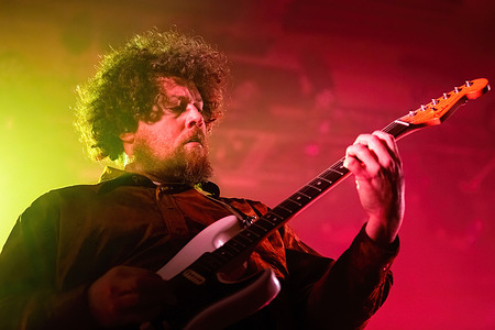 Joseph Mount of Metronomy performs during the main act of the band's concert at Hard Club in Porto.