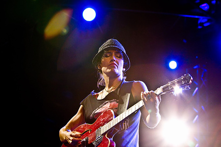 Joan As Policewoman (Joan Wasser) of The Dambuilders Rock band performs live on stage in Rome.