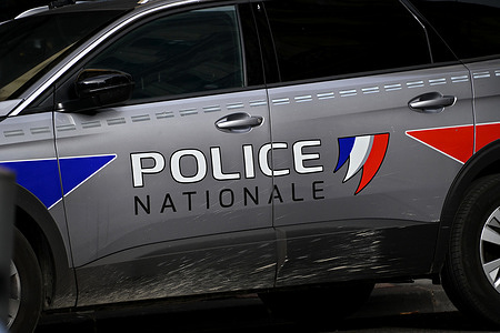 Police vehicle seen during the demonstration. In response to the national call to mobilize against the upcoming finance law which would particularly target retired people, hundreds of demonstrators, retired or not, protested in the streets of Marseille.