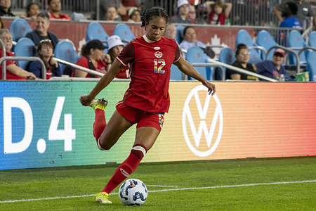 Jade Rose of Canada is seen in action during an International Friendly match between Canada and Costa Rica at BMO Field. final score: 4-1 for canada
