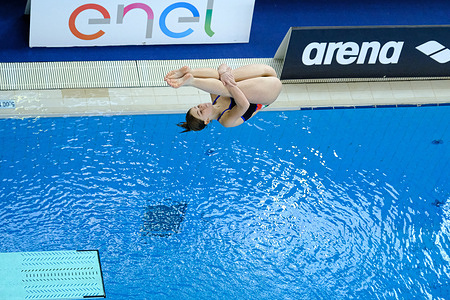 Alessia Scopelliti seen during the Italian Absolute Indoor Open Diving Championships – Women’s 1m Springboard Heats.