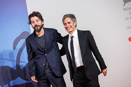 Diego Luna and Gabriel García Bernal attend the red carpet of the film "Hombre al agua" at the 83rd Venice International Film Festival at the Sala Giardino.