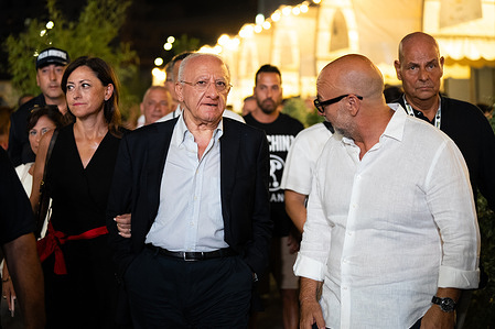 The President of the Campania Region Vincenzo De Luca visits the Salerno Pitti Pizza & Friends 2024.