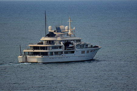 The Tatoosh yacht leaves the French Mediterranean port of Marseille.