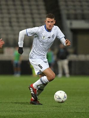 Louis Verstraete of Auckland FC seen in action during the 2025 Hahn Australia Cup quarter finals match between Sydney FC and Auckland FC held at Jubilee Stadium. Final score; after penalty shootout Auckland FC 3:1 (1:1) Sydney FC.