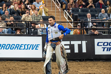 Marco Rizzo of the New York Mavericks rides Big Chili during the Monster Energy Team Challenge event at Madison Square Garden.