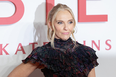 Toni Collette attends the Goodbye June World film premiere at Curzon Mayfair, London.