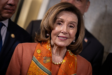 Speaker Emeritas Nancy Pelosi (D-CA) participates in a ceremony commemorating the installation of a plaque honoring the first responders who responded to the January 6, 2021 attack on the U.S. Capitol. A plaque to commemorate the law enforcement officers and first responders had been initially mandated by law to be installed by March of 2023, but it was not installed until the early morning of March 7, 2026. In January of 2026, senators passed a unanimous resolution ordering the plaque to be displayed on the Senate side of the U.S. Capitol until a permanent location can be found.