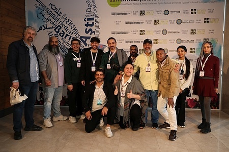 Members of the Darsharmisio for Performing Arts group from Saudi Arabia are seen during the event. The Darsharmisio for Performing Arts group from Saudi Arabia is participating in the 11th Amed International Theater Festival, organized by the Metropolitan Municipality and the Amed City Theater in the city of Diyarbakir in Turkey. The group will perform the play titled “The Secret of the Sculpture.”