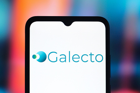 In this photo illustration, the Galecto Biotech logo is seen displayed on a smartphone screen.