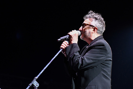 Fito Paez performs during a concert at the Movistar Arena.