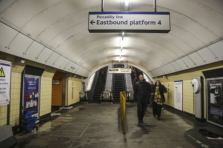 London Underground or tube station seen in London.