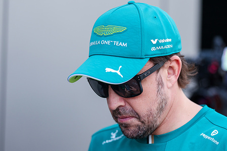 Fernando Alonso of Spain and Aston Martin Aramco Formula One Team AMR26 (14) seen during the F1 Grand Prix of Monaco 2026 - Paddock at Circuit de Monaco.