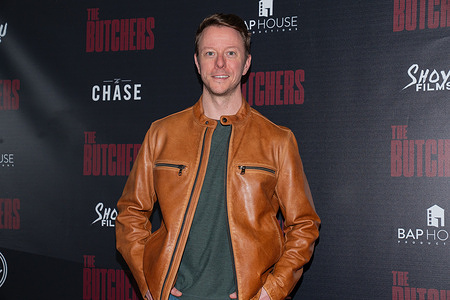 Douglas Nyback attends “The Butchers” premiere at The Royal Cinema. Steve and Morgan are best friends—and psychopathic butchers who sell human body parts on the black market. "The Butchers" is a dark, high-stakes thriller that proves stupidity can be more dangerous than any weapon.