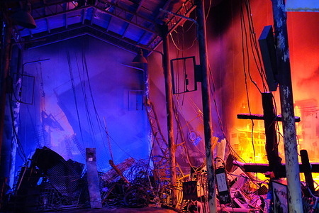 The town around Sannomiya, which was engulfed in flames and reduced to rubble is seen preserved as it was on January 17, 1995, at the Disaster Reduction and Human Renovation Institution (DRI) in Chuo Ward. At the Disaster Reduction and Human Renovation Institution (DRI) in Chuo Ward, Kobe City, Hyogo Prefecture, visitors can learn about the Great Hanshin-Awaji Earthquake that struck on January 17, 1995. The disaster claimed 6,432 lives and caused unprecedented destruction. The center preserves detailed records and exhibits documenting the events of that tragic day, enabling visitors to understand the scale of the devastation and reflect on the importance of disaster preparedness and mitigation.