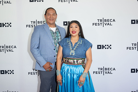 (L-R) Ryan Begay and Goldie Tom attend "Young Washington" World Premiere during the 2026 Tribeca Film Festival at SVA Theatre on June 13, 2026 in New York City.