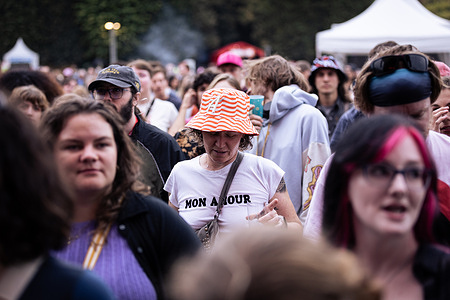 A woman dances during the Rock en Seine festival at the Domaine National Parc Saint-Cloud. One of the leading festivals is back at Parc de Saint-Cloud which is hosting the 21st edition of Rock en Seine for a five-day festival with a highly eclectic line-up. The American singer-songwriter Chappell Roan was the headliner on the first day.