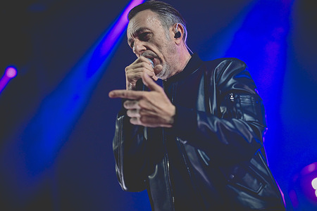 Italian singer Giovanni Pellino, best known as Neffa, performs live at Casa della Musica for his club tour 2026 in Napoli.