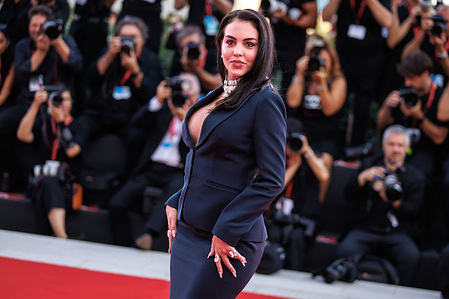 Entrepreneur Georgina Rodríguez attends the red carpet of the film "Nelson san, anata wa hito wo koroshimashitaka? (Mr. Nelson, Did You Kill People?)" during the 83rd Venice International Film Festival at the Sala Grande.