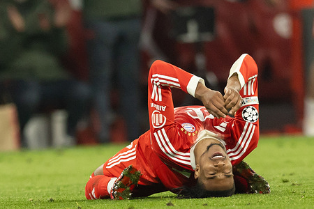Michael Olise of Bayern Munich seen during the UEFA Champions League 2025/2026 match between Bayern Munich and Real Madrid at Allianz Arena. FInal Score; Bayern Munich 4:3 Real Madrid.