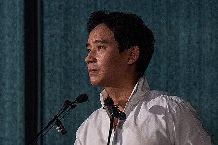 Pita Limjaroenrat, a former leader of the Move Forward Party, speaks to the media during a press conference on the party's dissolution case at the Move Forward Party's headquarter. The Move Forward Party, which holds the most seats in Parliament, is facing major legal challenges around the contentious issue of lese-majeste. The Constitutional Court will also rule on a petition to have the party disbanded which would also result in the disqualification of its executive members from political activities.
