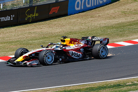 Arvid Lindblad of Great Britain drives the (41) Visa Cash App Racing Bulls Formula One Team VCARB 03 during practice session one ahead of the F1 Grand Prix of Japan at the Suzuka Grand Prix Circuit.