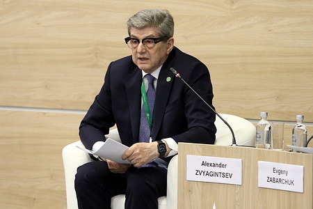 Alexander Zvyagintsev, Deputy Director for International Cooperation, Institute of State and Law of the Russian Academy of Sciences seen during the Genetic Testing and Citizens Rights: Current Legal Challenges and a Look ahead session at The St. Petersburg International Legal Forum at the Expoforum Convention and Exhibition Center.