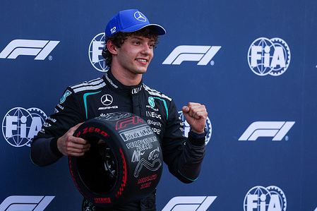 Pole position qualifier Kimi Antonelli of Italy and Mercedes-AMG Petronas Formula One Team W17 (12) celebrates with his Pirelli Pole Position award during the F1 Grand Prix of Monaco 2026 - Pole Position at Circuit de Monaco in Monte-Carlo, Monaco