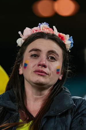 Colombian Fan seen after the 2023 FIFA Women’s World Cup Round of Quarters football match between England vs Colombia at Australia Stadium. Final score: England 2:1 Colombia