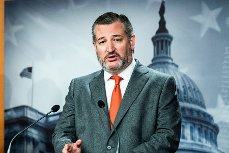 U.S. Senator Ted Cruz (R-TX) speaks at a press conference where Republican Senators spoke about Ukraine.