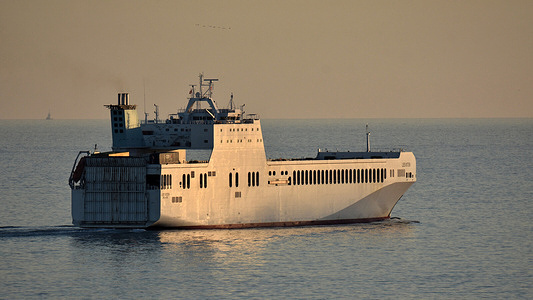 The Ro-Ro Cargo Ship Leevsten leaves the French Mediterranean port of Marseille.