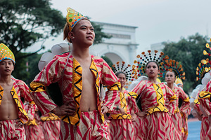 Marikina Sports Center,Marikina,NCR,Philippines, Marikina, NCR, Philippines - 11/12/2017: All the way from the other side of the archipelago was the Kadayawan Festival.The Biggest Annual Philippine Rehiyon-Rehiyon Festival was once again celebrated this month with the theme “Unity In Diversity” which the main goal is to unite all individuals coming from different region in the nation. The festival showcases the diverse culture and attitudes of Filipinos around the country to bond as one in a big dance celebration. It serves as a tribute to local groups/community who came from other regions of the country and choose to stay and settle in the city.
